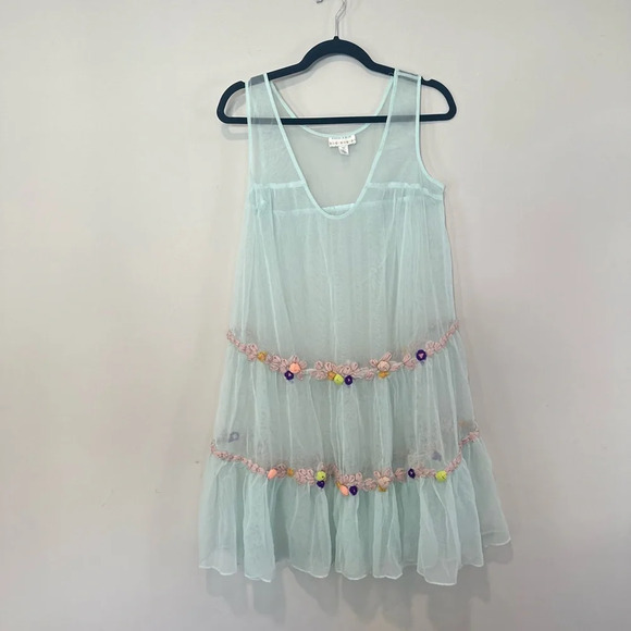 KIMCHI BLUE Boho Hippy Y2k see through  Dress Swimsuit Cover-Up  Size Small 1533 - Picture 4 of 11